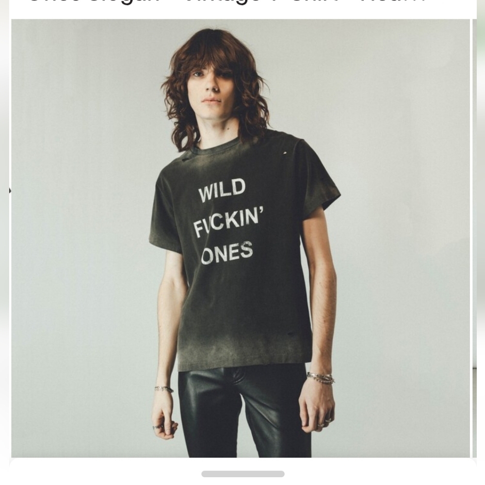 other uk Wild Ones Distressed Heavy Relic Black T-shirt